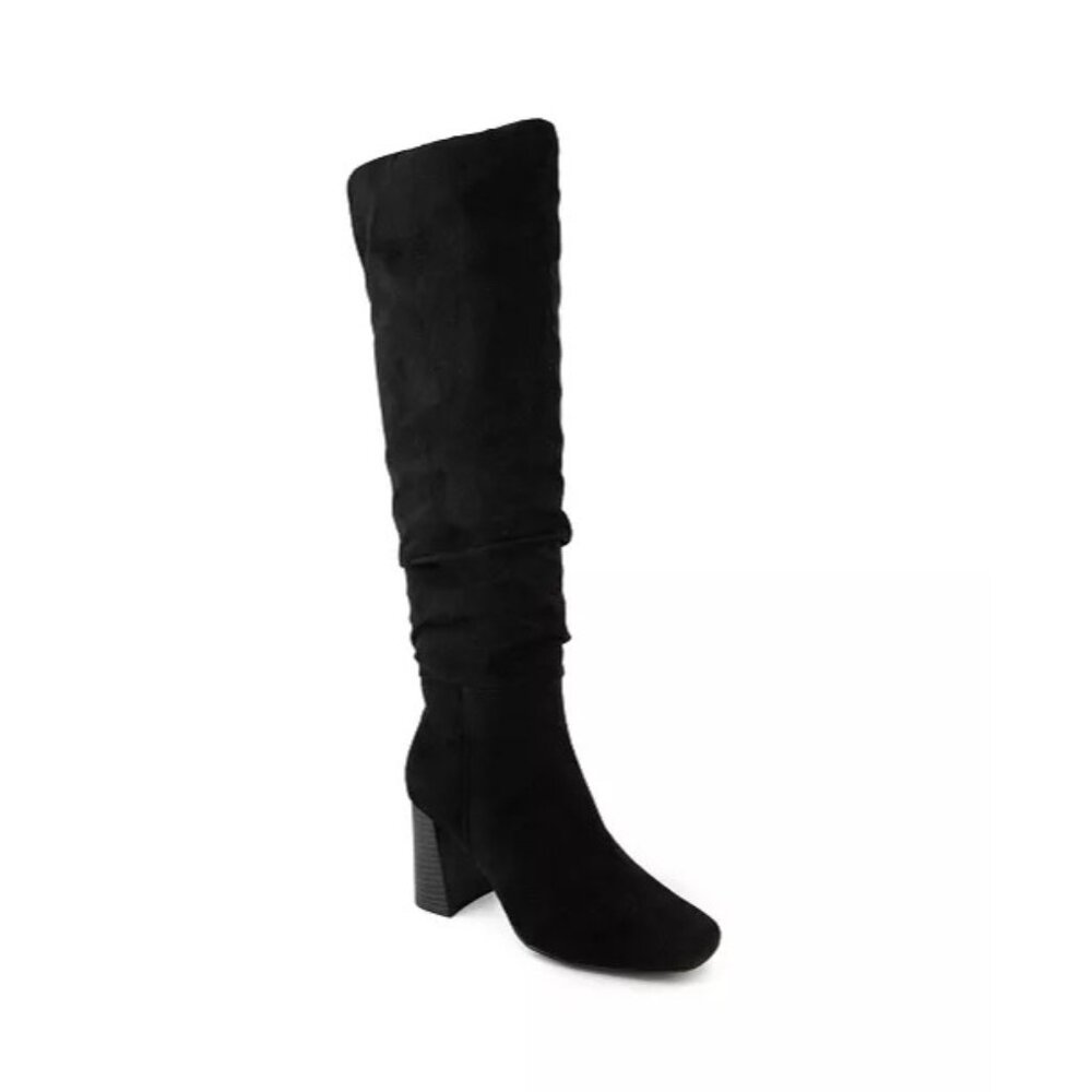 Sugar Women's Emerson Microsuede Knee High Slouch Riding Boots Black Size 11M